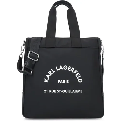 Stoff Einkaufstasche mit Magnetischem Verschluss für Frühling/Sommer , Damen, Größe: ONE Size - Karl Lagerfeld - Modalova