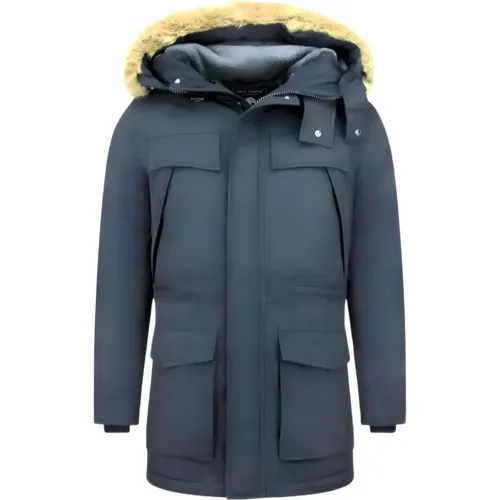 Langer und warmer Wintermantel - Herren Parka Jacken - Pi-891B , Herren, Größe: S - Enos - Modalova