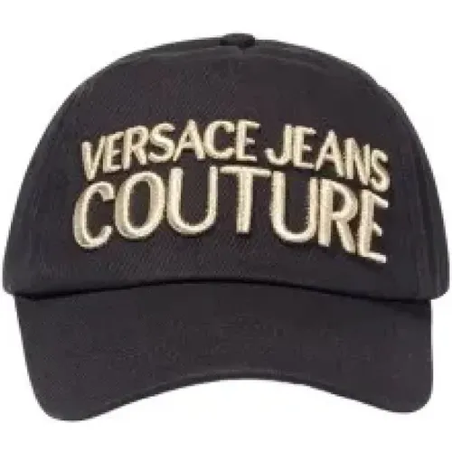 Cotton Men`s Hat with Versace Logo , male, Sizes: ONE SIZE - Versace Jeans Couture - Modalova