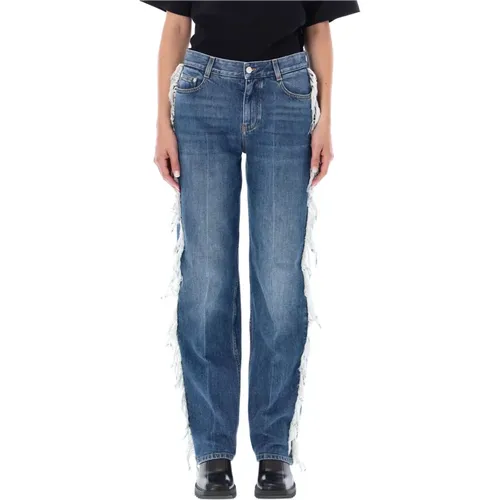Vintage Dark Fringed Straight Leg Jeans , female, Sizes: W25 - Stella Mccartney - Modalova