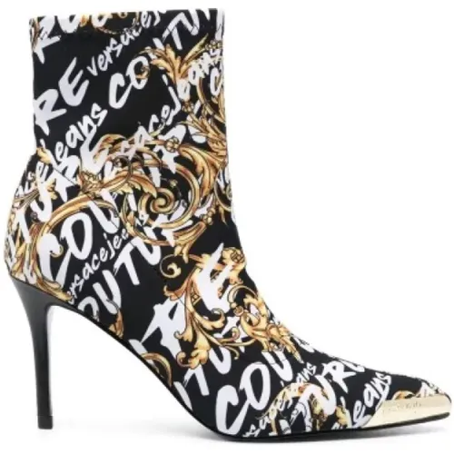 Baroque Print Heeled Boots , female, Sizes: 3 UK, 4 UK, 5 UK - Versace Jeans Couture - Modalova