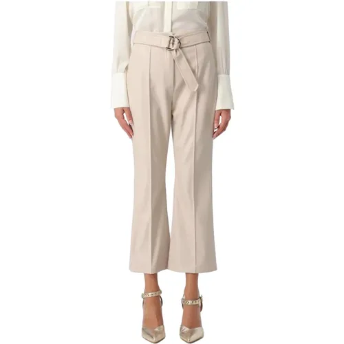 Cropped Eco-Lederhose Flare-Stil , Damen, Größe: XS - Liu Jo - Modalova