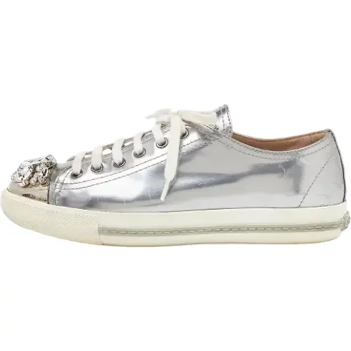 Pre-owned Leather sneakers , female, Sizes: 5 1/2 UK - Miu Miu Pre-owned - Modalova