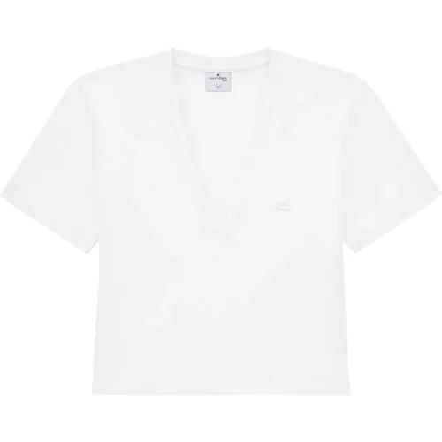 Stylisches Cropped T-shirt , Damen, Größe: S - Courrèges - Modalova