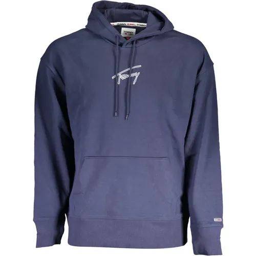 Blaue Kapuzenpullover mit langen Ärmeln , Herren, Größe: 2XL - Tommy Hilfiger - Modalova