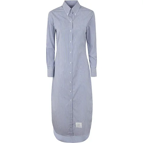 Button Down Striped Shirt Dress , female, Sizes: M - Thom Browne - Modalova