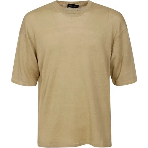 Half-sleeved Linen T-Shirt , male, Sizes: XL, L, M - Roberto Collina - Modalova