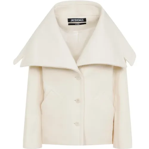 Off-White Caruso Caban Coat,Schwarzer Wollmantel Caruso - Jacquemus - Modalova