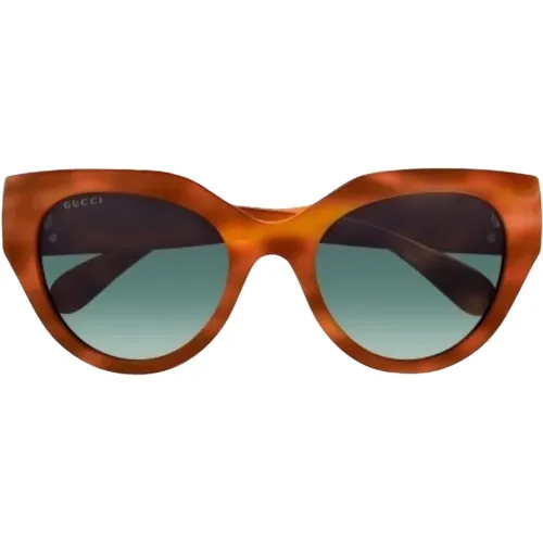 Havana Green Sunglasses , female, Sizes: 52 MM - Gucci - Modalova