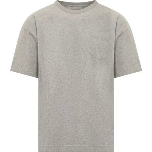 Graues T-Shirt mit Rundhalsausschnitt und Logo - Givenchy - Modalova