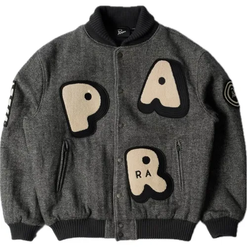 Rounded Varsity Jacket with Chenille Embroideries , male, Sizes: L, M - by Parra - Modalova