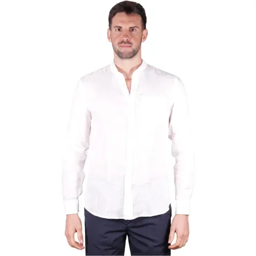 Korean shirt Lino Vivo cut , male, Sizes: L - Mauro Grifoni - Modalova
