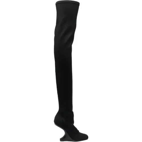 Neo Thigh Knee Boot , female, Sizes: 6 1/2 UK, 4 UK, 6 UK, 5 UK, 4 1/2 UK, 3 1/2 UK, 3 UK - Rick Owens - Modalova