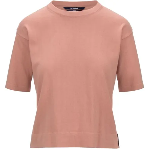 Stilvolles Feminines Rose T-Shirt , Damen, Größe: S - K-way - Modalova