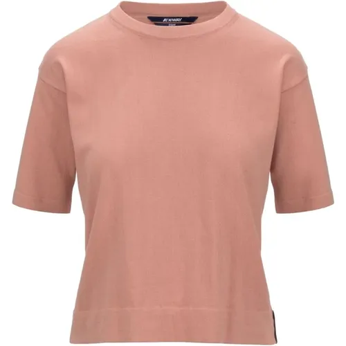 Stilvolles Feminines Rose T-Shirt , Damen, Größe: M - K-way - Modalova