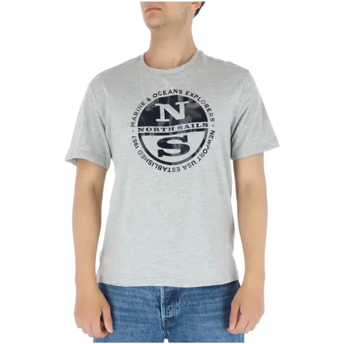 Grey Print T-shirt , male, Sizes: S, L, XL, 2XL, M - North Sails - Modalova