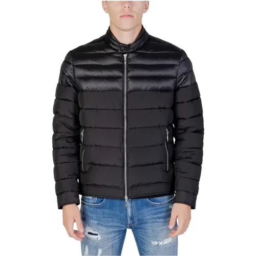 Schwarze Jacke mit Reißverschluss, Langen Ärmeln und Vordertaschen , Herren, Größe: 2XL - Antony Morato - Modalova
