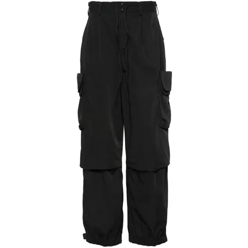Schwarze Hose aus recyceltem Polyester mit weitem Bein , Damen, Größe: M - Y-3 - Modalova