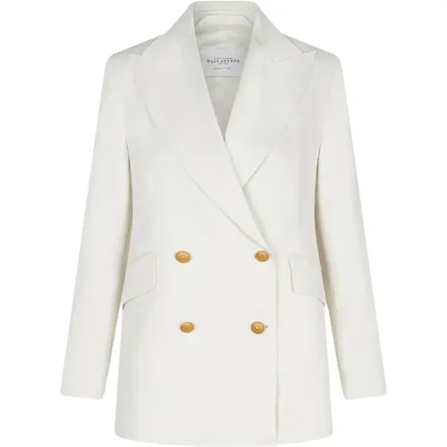Silk Linen Double Breasted Jacket , female, Sizes: 2XS - Ballantyne - Modalova