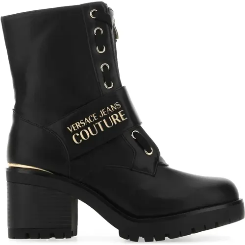 Logo Heeled Boots - Upgrade Your Wardrobe , female, Sizes: 5 UK, 4 UK, 3 UK - Versace Jeans Couture - Modalova