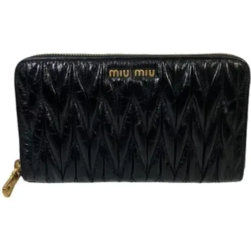 Pre-owned Leather wallets , female, Sizes: ONE SIZE - Miu Miu Pre-owned - Modalova