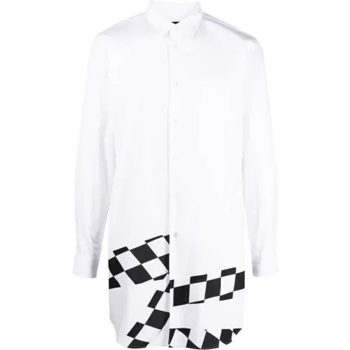 Check-Print Panelled Shirt , male, Sizes: S - Comme des Garçons - Modalova