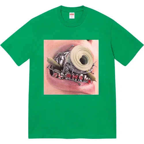 Klassisches Grünes Hosenträger-T-Shirt Limited Edition , Herren, Größe: L - Supreme - Modalova