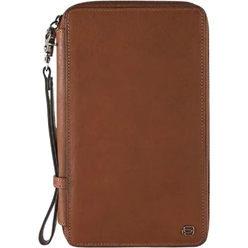 Leather Travel Document Holder , male, Sizes: ONE SIZE - Piquadro - Modalova