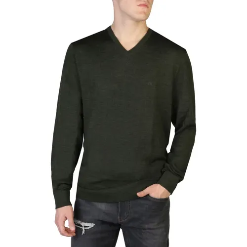 Mens Long Sleeve V-Neck Wool Sweater , male, Sizes: L, S, M, XL - Calvin Klein - Modalova