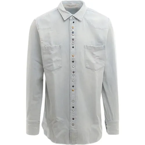 Washed Denim Shirt , male, Sizes: L, M - Golden Goose - Modalova