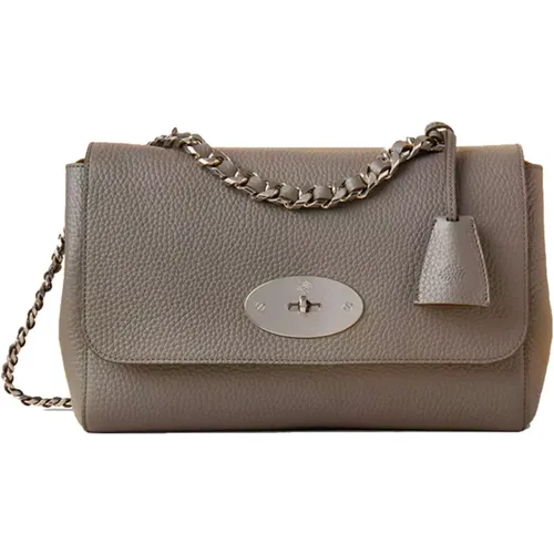 Medium Lily Charcoal Leather Handbag , female, Sizes: ONE SIZE - Mulberry - Modalova