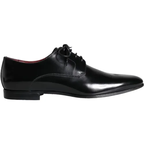 Schwarze Kalbsleder Derby Kleidschuhe , Herren, Größe: 41 1/2 EU - Dolce & Gabbana - Modalova