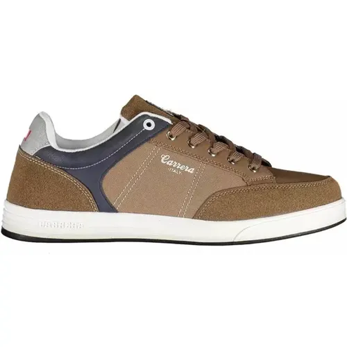 Brauner Polyester-Sneaker mit Schnürsenkeln und Logo , Herren, Größe: 40 EU - Carrera - Modalova