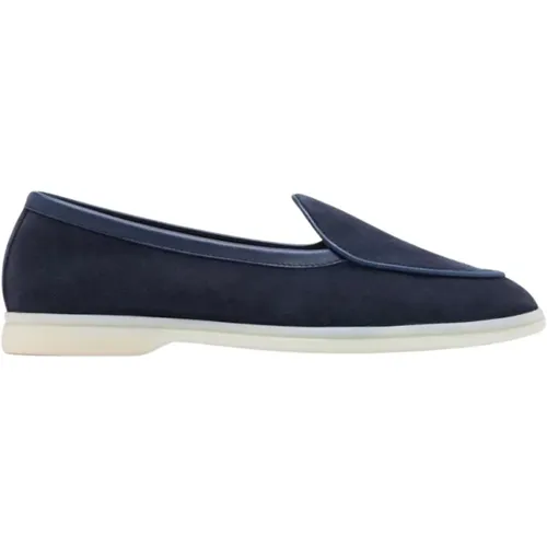 Blaue Wildleder-Loafer mit Gummisohle , Herren, Größe: 41 EU - Scarosso - Modalova