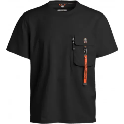 Schwarzes Mojave T-Shirt mit Reißverschlusstasche , Herren, Größe: M - Parajumpers - Modalova