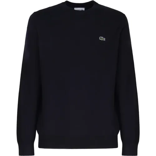 Blauer Crew Neck Pullover mit Iconic Logo , Herren, Größe: 2XL - Lacoste - Modalova