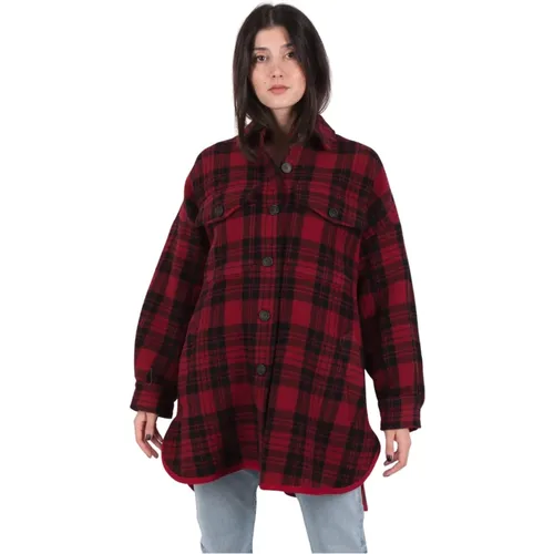 Zebu Overshirt Jacke Karo Rot Schwarz - Max Mara Weekend - Modalova