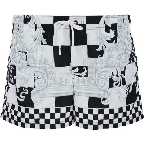 Weiße Meer Kleidung Shorts Kontrastdruck - Versace - Modalova