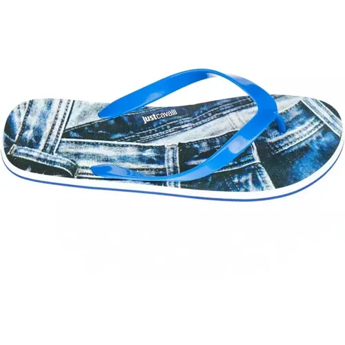 Herren Logo Flip Flop Sandale , Herren, Größe: 46 EU - Just Cavalli - Modalova