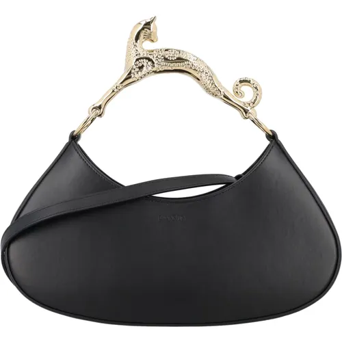 Leather Hobo Cat Handbag , female, Sizes: ONE SIZE - Lanvin - Modalova
