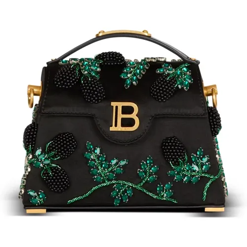 Kleine Tasche B-Buzz Dynasty aus Satin mit Mûre-Stickerei - Balmain - Modalova