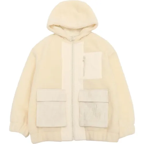 Kinder Weiße Kapuzenjacke Fendi - Fendi - Modalova