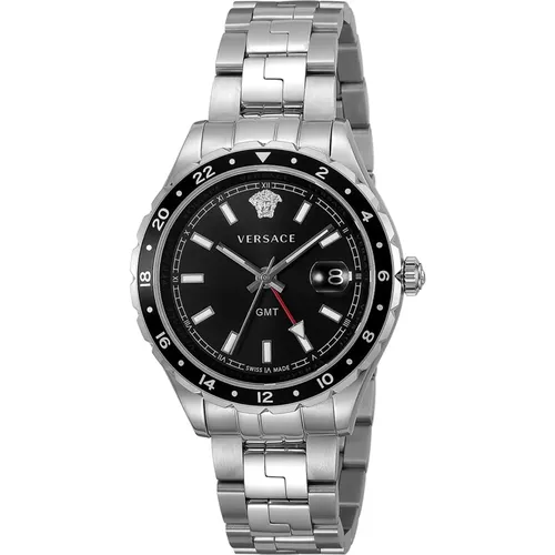 Elegant GMT Watch Modern Style , male, Sizes: ONE SIZE - Versace - Modalova