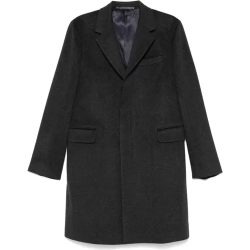 Grey Wool Blend Embossed Coat , male, Sizes: M, L, XL - PS By Paul Smith - Modalova