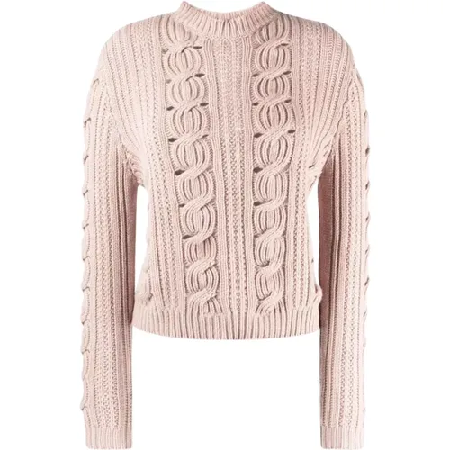 Rose Zopfmuster Pullover , Damen, Größe: S - Lorena Antoniazzi - Modalova