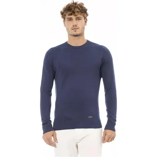 Blauer Modal Rundhalsausschnitt Pullover - Baldinini - Modalova