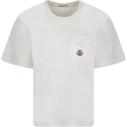 Tweed Pocket T-Shirt , female, Sizes: M, S, L - Moncler - Modalova