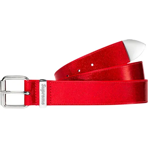 Glitter Vinyl Ranger Belt , male, Sizes: S - Supreme - Modalova