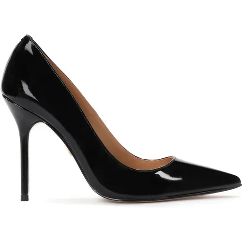 Zeitlose Schwarze Leder-Stilettos , Damen, Größe: 36 1/2 EU - Kazar - Modalova