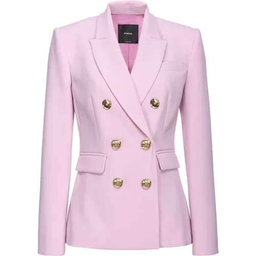 Doppelreihiger Blazer mit Metallknöpfen,Stylische Blazer für Frauen - pinko - Modalova